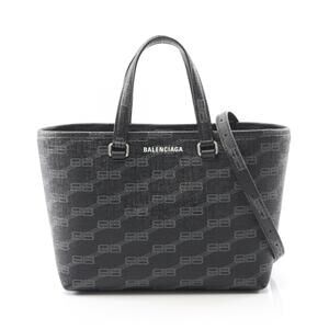 Balenciaga Signature Shopper Handbag Canvas Black